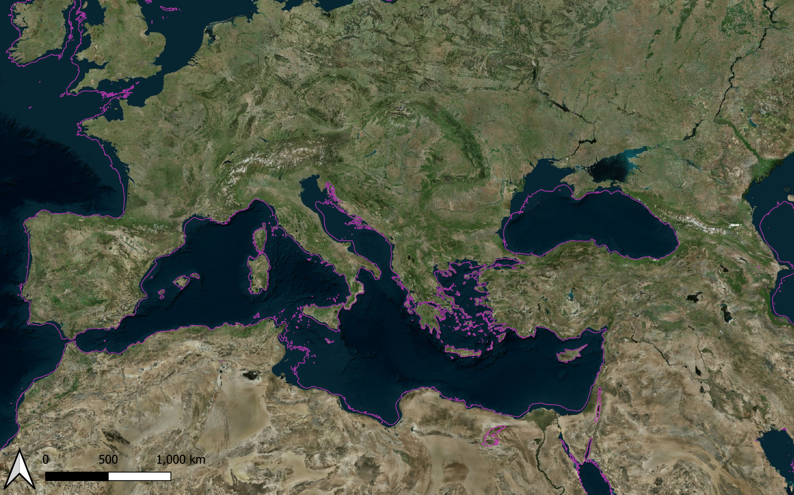 Map of archaeological sites